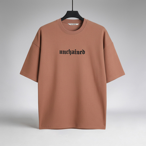 Camiseta Casual Oversize para Hombre, Color Marrón Claro, Mezcla de Algodón y Poliéster, Impresión Personalizada, OEM ODM, Secado Rápido, Verano, Manga Corta, Venta al Por Mayor - Product Image 1
