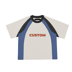 Vente chaude impression vierge à la demande Boxy T-shirts courts OEM fabrique marque graphique Patchwork couleur t-shirts pour hommes 2025 - Product Image 1