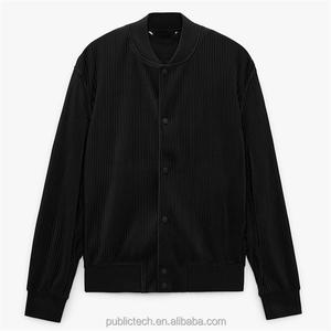 Blouson de vol en velours côtelé 100% polyester personnalisé OEM blouson aviateur plissé pour hommes - Product Image 5