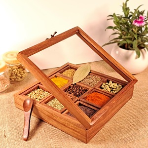 New Design Wholesale Luxury 12-Container Spice Rack Organizer Handmade Wood Resin <b>Lid</b> - Product Image 4