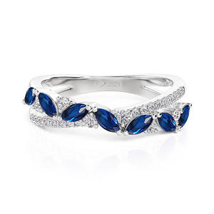 Anillo de Boda Jeulia Olivetta Classic Twist Eternity - Anillo de Promesa Geométrico de Corte Ovalado Chapado en Rodio - Product Image 1