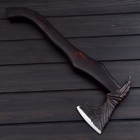 AR KNIVES INDUSTRY Hache Viking industrielle à double lame, robuste, en acier à haute teneur en carbone forgé, manche en bois noir, légère, 1,5 kg