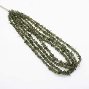 Auténtico collar de cuentas sin cortar de moldavita checa collar de cuentas de 3-5 MM 18 PULGADAS + extensión al por mayor hecho en plata - Product Image 4