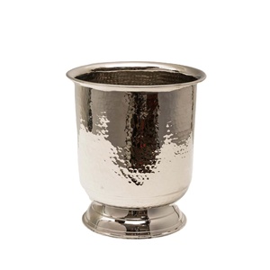 Cubo de hielo martillado de acero inoxidable, Cubo de vino tinto, suministros para fiestas, Cubo de champán de Metal de forma redonda - Product Image 1