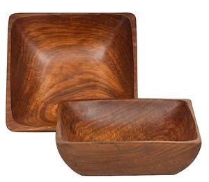 ชามเสิร์ฟอาหารไม้ธรรมชาติขัดเงาสำหรับบ้านโรงแรมร้านอาหารใช้สำหรับผลไม้คุกกี้ถั่วโดย fwe - Product Image 1