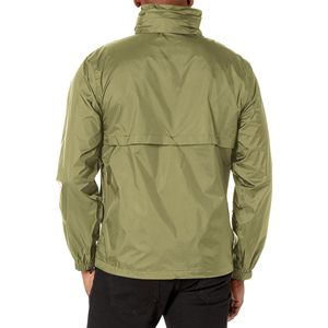 Chaqueta Deportiva Impermeable y Cortavientos de Lona Personalizada para Hombre, con Cuello Alto y Logotipo Frontal, Media Cremallera - Product Image 3