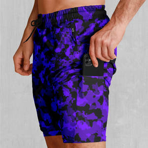 กางเกงขาสั้นผ้าโพลีเอสเตอร์สำหรับผู้ชายกางเกงขาสั้นสำหรับวิ่งออกกำลังกายแบบลำลองป้องกันแบคทีเรียแบบระเหิดแบบ100% - Product Image 3