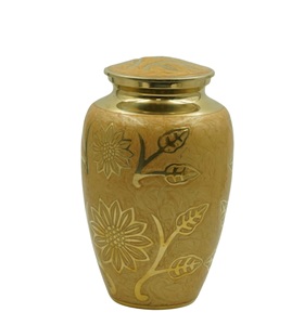 Urnas funerarias de aluminio Eternity Cream y Gold para adultos, estilo hermoso humano, urna funeraria de entierro hecha a mano para cenizas, tamaño personalizado - Product Image 5