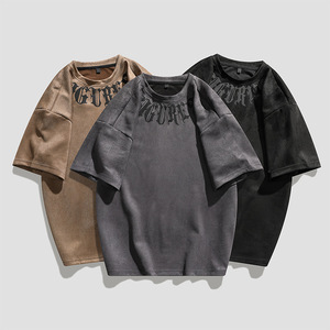 เสื้อยืดโอเวอร์ไซส์260กรัมสำหรับผู้ชายเสื้อยืด100% คอตตอนซักลายหินสำหรับผู้ชายเสื้อยืดวินเทจจางลงสำหรับผู้ชาย - Product Image 5