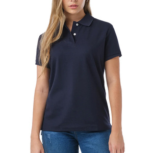 Polo de tejido de piqué clásico con ribete acanalado y Polo de mujer de ajuste relajado moderno diseño atemporal para brunches informales de viernes - Product Image 4