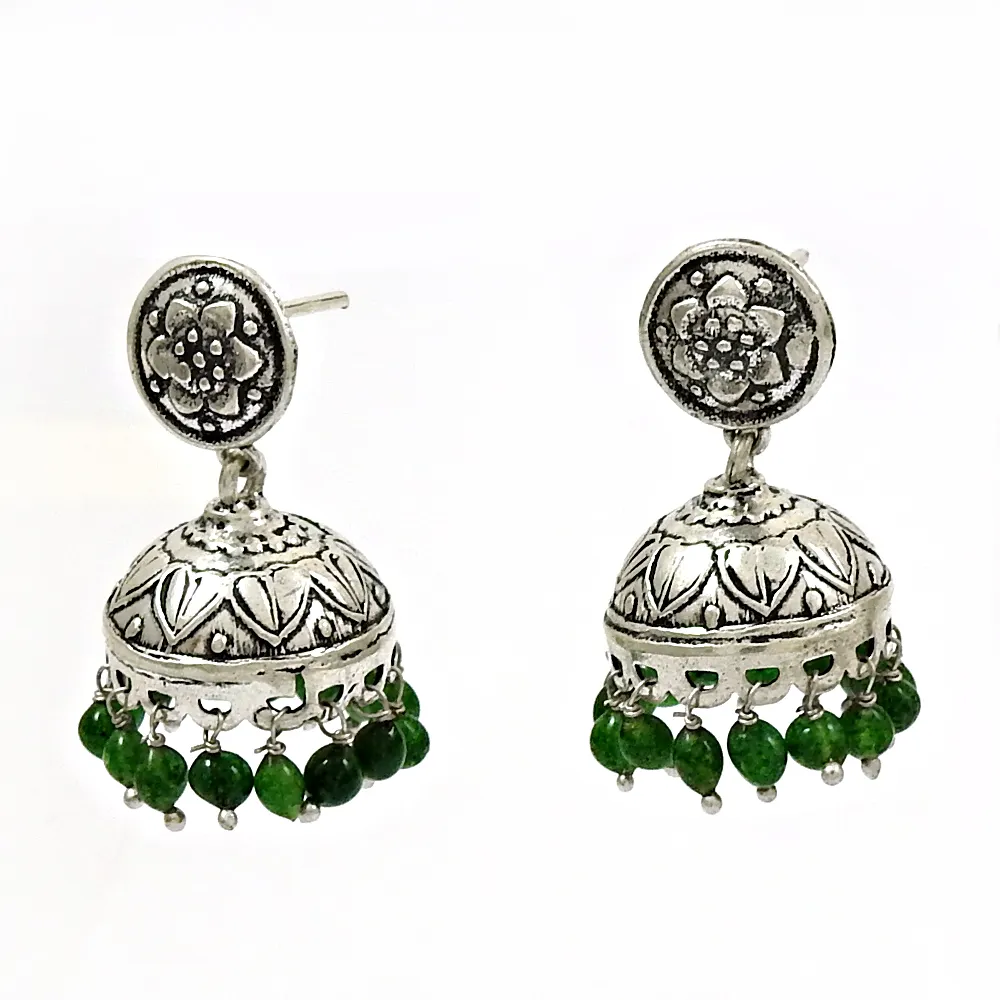 Customised jewelry personalized Vintage green zade earring gift for women 925 sterling silver fine jewelry wholesale earrings