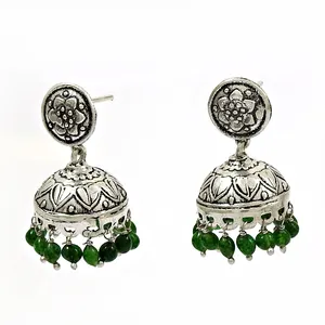 Bijoux personnalisés boucles d'oreilles zade vert vintage à offrir aux femmes bijoux fins en argent sterling 925 boucles d'oreilles en gros