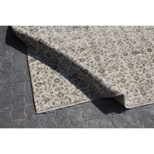 พรมตุรกีวินเทจ ขนาด 5.3x8.8 ฟุต พรมขนสัตว์สีขาวน้ำตาลลายแบบนามธรรม - Product Image 4