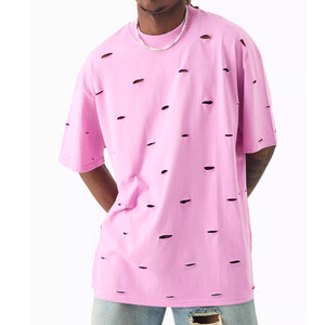 Nouveauté : T-shirt effet vieilli 100 % coton, style unique, T-shirt vieilli très vendu - Product Image 1