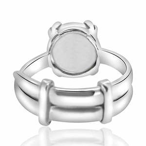 NOVAMART Fine Arihant Gems & Jewels 925 Silver White <b>Adjustable</b> <b>Ring</b> Natural Certified Astrological Gemstone for Men Women Pearl - Product Image 6