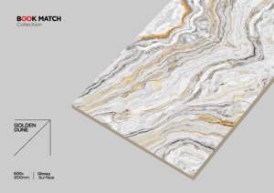 Azulejos de Porcelana de Diseño de Lujo de 600x1200 mm, Azulejos de Pared y Piso Antibacterianos de Gran Formato Brillante para Interiores de Villas - Product Image 5