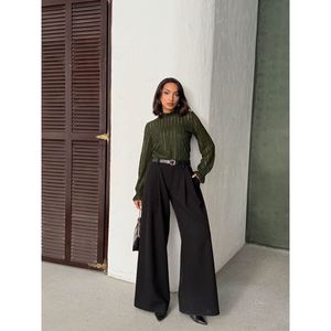 Blusa al por mayor Topshow caqui con purpurina y efecto barba - [object Object] - Product Image 2