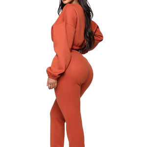 Chándal corto de algodón informal de otoño e invierno para mujer, traje deportivo para correr - Product Image 2