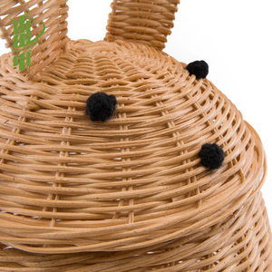 Incubateur thermique multifonction portable avec couvercle d'oreille de lapin Artisanat en bambou Artisanat Style d'amour Souvenir fabriqué à partir de rotin - Product Image 4