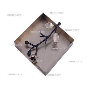 Porte-mouchoirs en métal de forme carrée au design magnifique, couleur noire, pour les mariages et les fêtes - Product Image 6