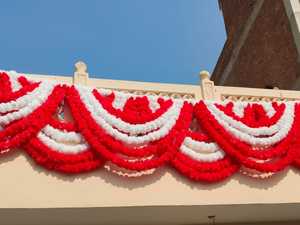 Taille personnalisée Marigold Floral Guirlandes Torans Festive Wedding Backdrop Indian Entryway Decor Homes Christmas Crémaillère - Product Image 3