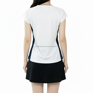 ชุดยูนิฟอร์มแบดมินตันผู้หญิงแบบสั่งทำ OEM ชุดเสื้อผ้าแบดมินตันมืออาชีพสำหรับสุภาพสตรี เสื้อคอวีระบายอากาศได้ดี - Product Image 2