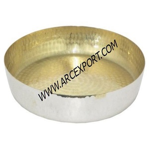 ถาดอาหารโลหะชุบสังกะสีทรงกลมพร้อมที่จับเชือกถาดตกแต่งบนโต๊ะอาหารถาดเสิร์ฟอาหาร - Product Image 5