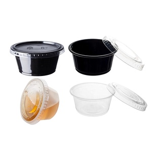 All Sizes Available Wholesale 1.5oz 2 oz Portion Cup Plastic Disposable <b>Sauce</b> Container Takeaway Plastic Cup With Lid - Product Image 5