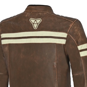 Black Motorbike Leather Jackets Two Pockets White Long Sleeves <b>Turtle</b> <b>Neck</b> Moto Jackets Personalized Design Road Bikers Jacket - Product Image 4