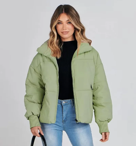 Chaqueta acolchada de gran tamaño sólida de Invierno para mujer, chaqueta Bomber, abrigo de burbujas, chaquetas acolchadas de manga larga para mujer, transpirable - Product Image 1