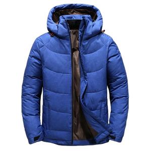 Léger 90% blanc duvet de canard manteau hommes hiver Simple solide chaud rembourré à capuche veste à manches longues thermique vers le bas manteau - Product Image 6