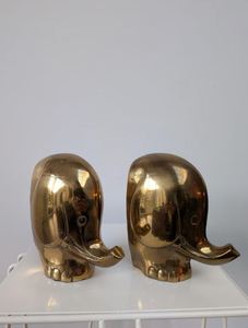 AK Brass Vintage Elephant Brass Bookends in Polish Finished <b>Set</b> of 2 at Wholesale Price For <b>Desk</b> Decor / Shelf Decor - Product Image 3