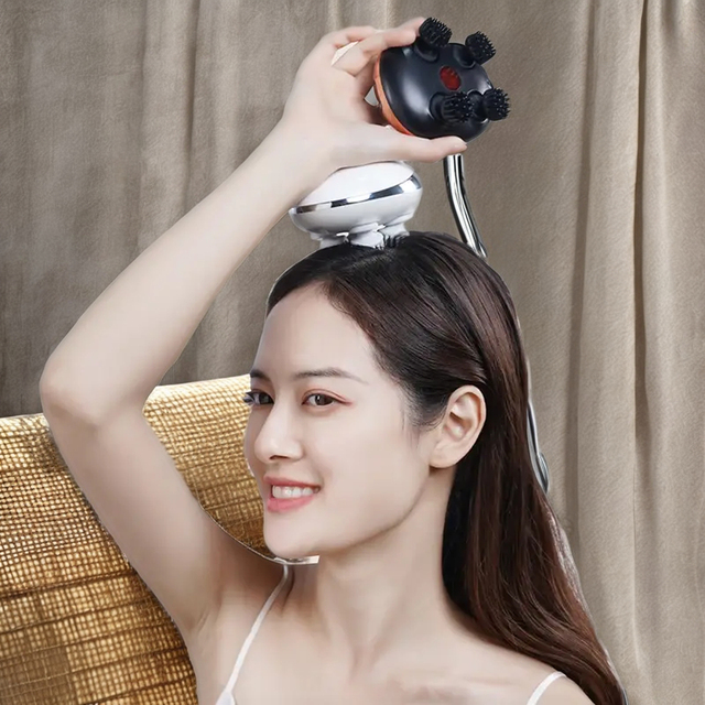 Best Selling Rechargeable Electric Portable Head Massager Handheld Scalp Scalp Massager with Red Light