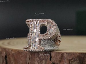 925 Sterling <b>Silver</b> Rhodium Plated high Shine Drip Style VVS Moissanite Diamond Sparkling <b>Ring</b> For <b>Men</b> Women Wear - Product Image 4