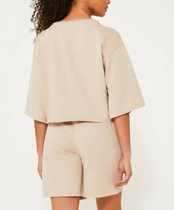 Survêtement d'hiver 2 pièces surdimensionné pour femmes 100% coton personnalisé en gros coupe ample poids lourd respirant de haute qualité - Product Image 2