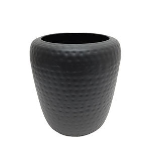 Jardinière ronde en fer de qualité supérieure, pot de jardin de forme ovale de couleur noir mat pour mariage et décoration extérieure, vente en gros - Product Image 1