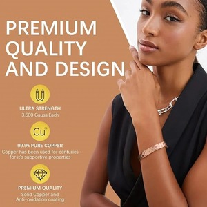 สร้อยข้อมือทองแดงปรับได้สำหรับผู้ชายผู้หญิงกำไลข้ออักเสบสร้อยข้อมือสุขภาพแม่เหล็ก - Product Image 4