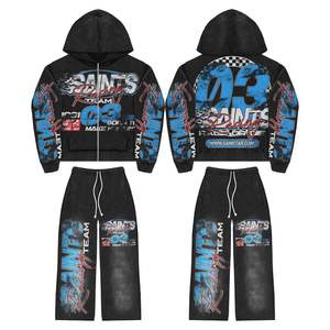 Streetwear à la mode surdimensionné soleil délavé à l'acide survêtement unisexe de qualité supérieure avec logo/design imprimé personnalisé - Product Image 4