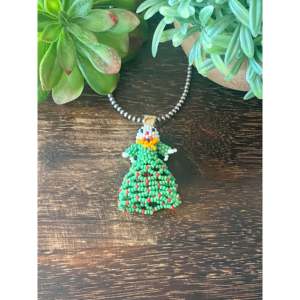 Colgante Artesanal Navajo Chapado en Oro con Cuentas, Adorno Étnico Bohemio con Piedras Religiosas, Regalo - Product Image 1