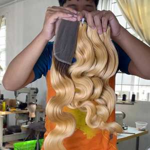 Vente en gros de paquets de cheveux vierges ondulés avec cuticules alignées, extensions de cheveux humains de toutes les couleurs - Product Image 5