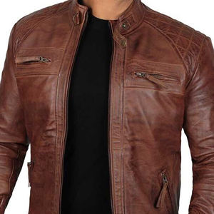 Chaqueta de motorista de cuero PU de alta calidad para hombre, logotipo personalizado, manga larga, moda de invierno, transpirable, con soporte y bolsillo, patrón de calle alta - Product Image 2