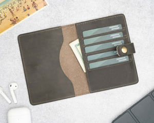 Porte-passeport en cuir personnalisé PTH-0010 en cuir véritable fait à la main avec impression par sublimation couverture vierge pour passeports - Product Image 4