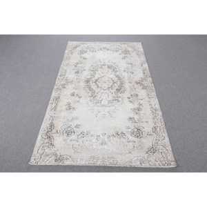 พรมขนาด 3.8x6.7 ฟุต, พรมตุรกีโบราณ, พรมโมร็อกโกสีขาว - Product Image 1