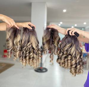 Prix de gros Extensions de cheveux humains vietnamiens rebondissants de haute qualité à couleur personnalisée - Product Image 1