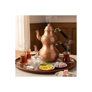 กาน้ำชาและกาต้มน้ำทองแดงสลักลาย ดีไซน์งานฝีมือสุดหรูสำหรับคนรักชา - Product Image 1