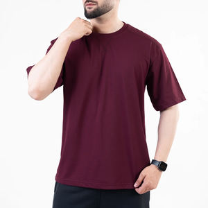 <b>Half</b> <b>Sleeve</b> Casual <b>Shirt</b> For Men Solid Color 100% Cotton Custom Print Blank Breathable Oversized T-<b>Shirt</b> - Product Image 3