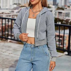 Nuevas sudaderas con capucha recortadas para mujer 2024 Crop Top Hoodie Sudadera con capucha recortada personalizada con precio barato y alta calidad - Product Image 3