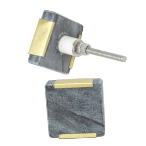 Perillas de gabinete de cuerno de hueso de madera cuadradas de Marvel hechas a mano HBRMW 156 tiradores de cajón de latón moderno para cocina baño al aire libre - Product Image 1