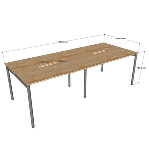 Contemporary Minimalist 240x120cm Conference <b>Table</b> with Steel <b>Legs</b> and <b>Adjustable</b> MFC Top - Product Image 5