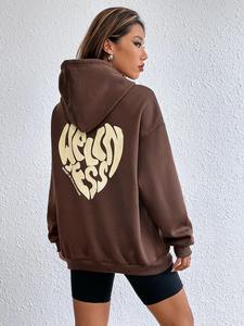 Sudadera con capucha polar de algodón de gran tamaño para mujer con logotipo personalizado 2025, ropa de calle de invierno, Jersey, sudadera - Product Image 5